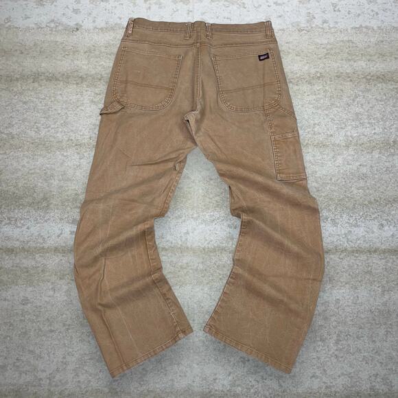 Vintage 90s Dickies Carpenter Pants 34x32 Baggy Camel Tan Canvas Dungarees